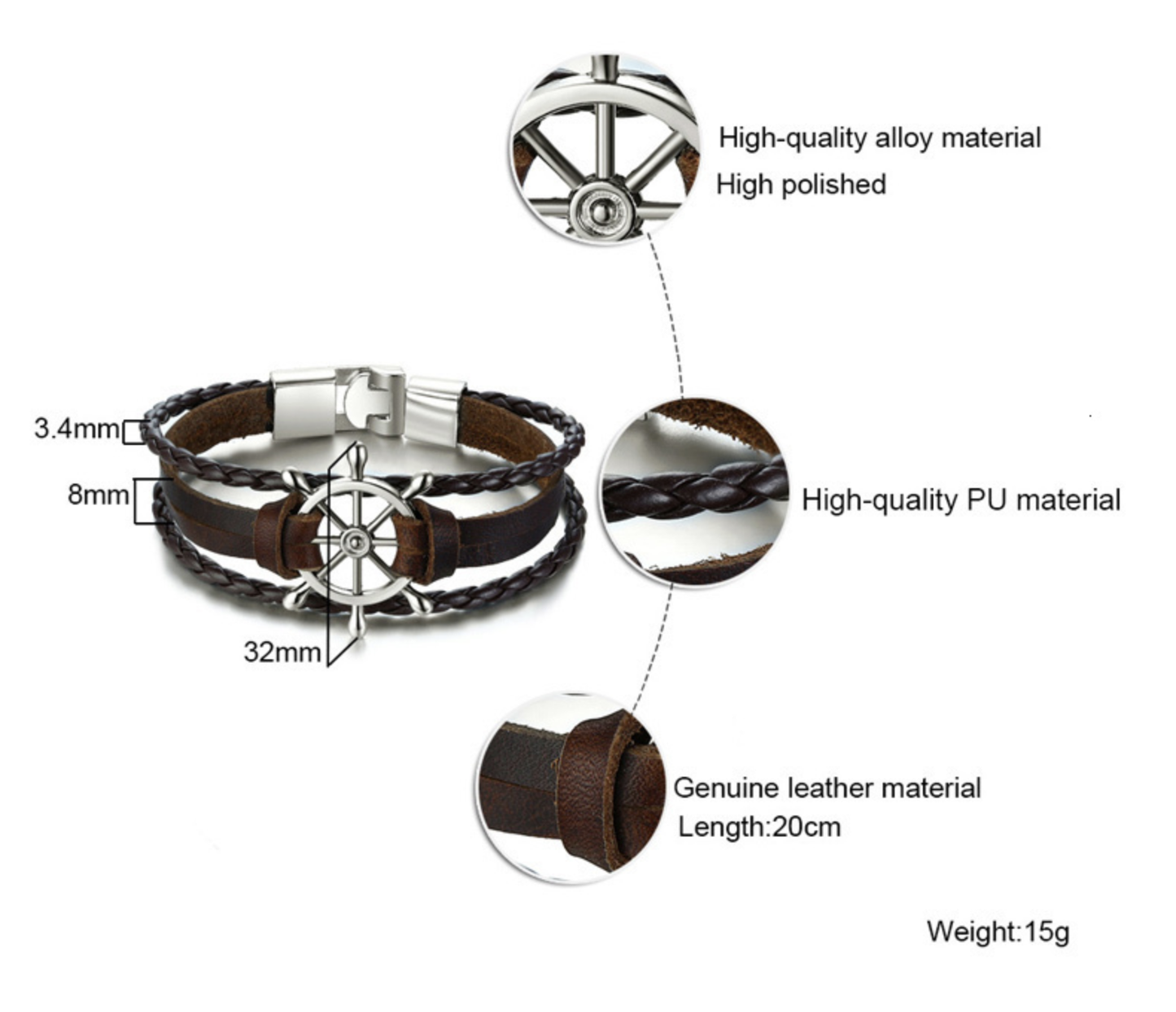 Schiffssteuerrad Armband